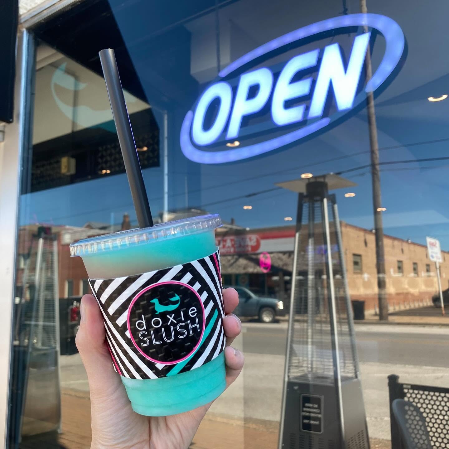 Open Sign at Doxie Slush